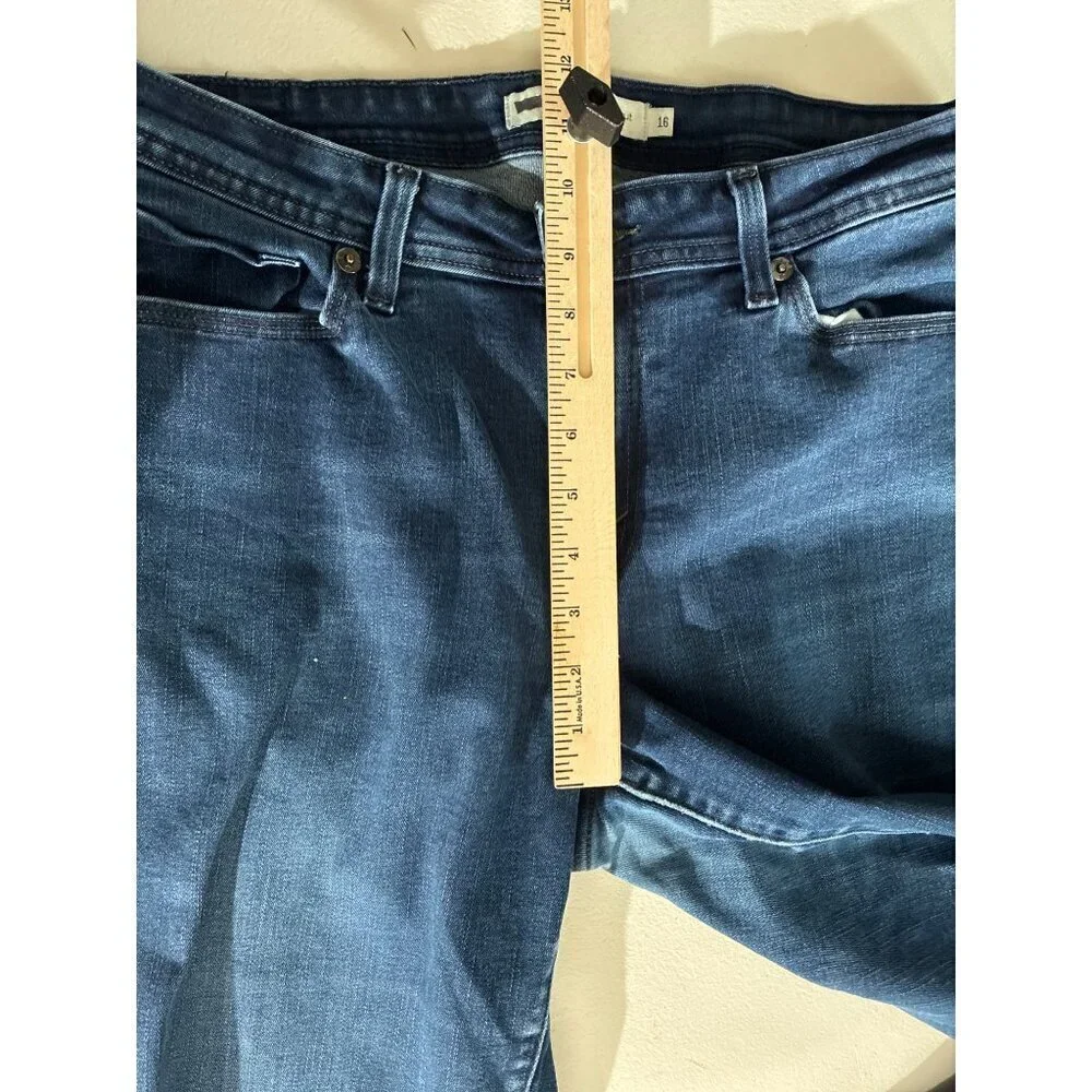 Levis 529 Jeans Womens Size 16 Curvy Bootcut Mid-Rise Stretch Dark Blue